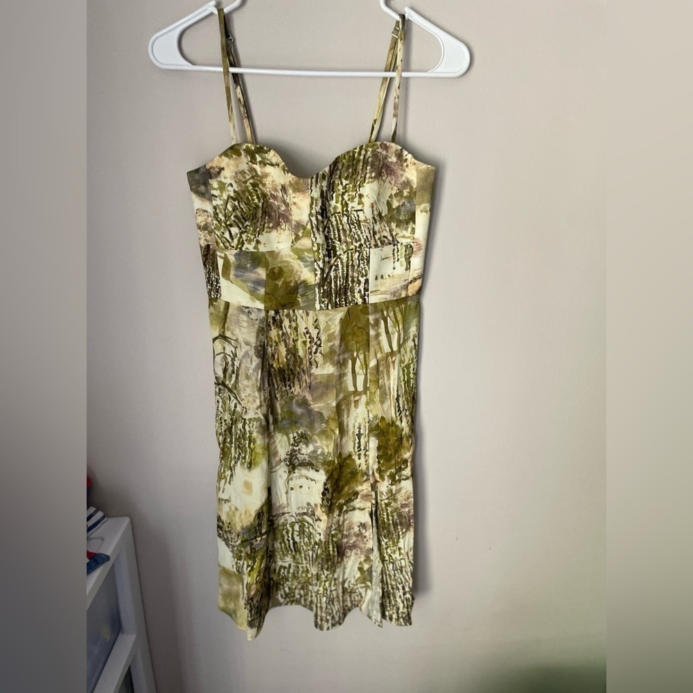 Zara Painting Artwork Midi Dress with Slit Size X SMall